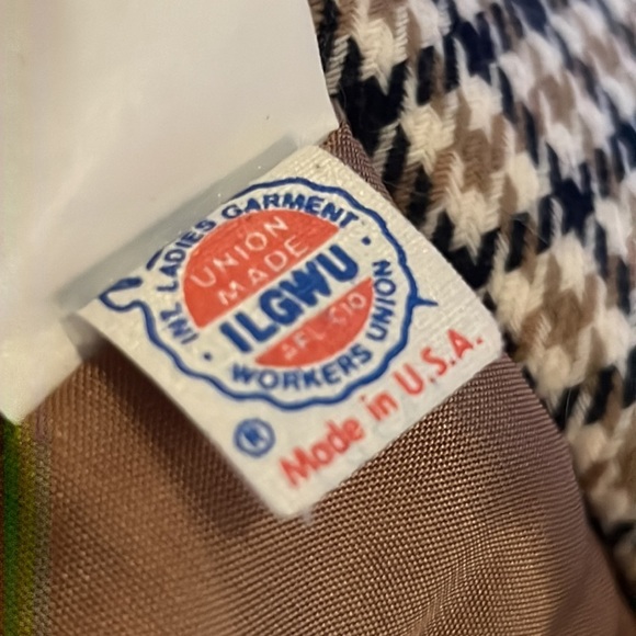 JH Collectibles Vintage Tan/Blue Plaid 3 Button  Blazer Jacket Women's Size 4 - Picture 9 of 9